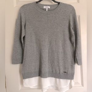 Calvin Klein Light Sweater w/ Mock Blouse Top (S)